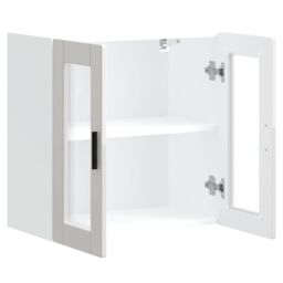 Berkfield Home Kitchen Wall Cabinet with Glass Door Porto High Gloss White - thumbnail 6