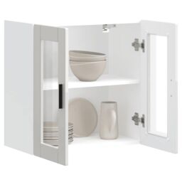 Berkfield Home Kitchen Wall Cabinet with Glass Door Porto High Gloss White - thumbnail 5