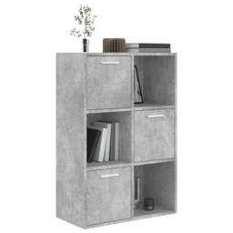 Berkfield Home Storage Cabinet Concrete Grey 60x29.5x90 cm Engineered Wood - thumbnail 4