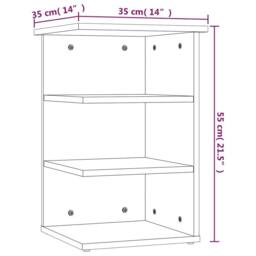 Berkfield Home Side Cabinet Smoked Oak 35x35x55 cm Engineered Wood in Brown - Size: 35 x 35 x 55 cm - thumbnail 8