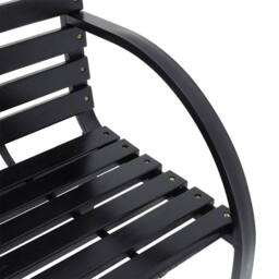 Living and Home Outdoor Park Bench Solid Wood Metal Garden Bench in Black - thumbnail 9