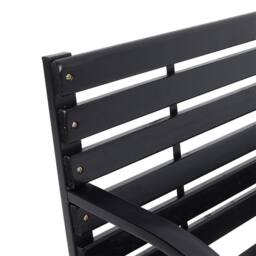 Living and Home Outdoor Park Bench Solid Wood Metal Garden Bench in Black - thumbnail 8