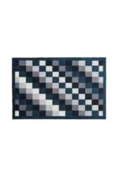 JVL Mega Machine Washable Doormat 50 x 75 cm Pixels in Blue - Size: 50 cm x 75 cm