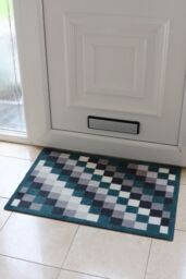 JVL Mega Machine Washable Doormat 50 x 75 cm Pixels in Blue - Size: 50 cm x 75 cm - thumbnail 2