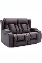 More4Homes Caesar Electric Recliner Bonded Leather 2+3 Seater Sofa Set in Brown - thumbnail 4