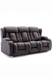 More4Homes Caesar Electric Recliner Bonded Leather 2+3 Seater Sofa Set in Brown - thumbnail 2