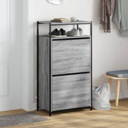 Berkfield Home Shoe Cabinet Grey Sonoma 60x34x112 Engineered Wood - thumbnail 3