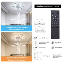 NIVOR Ceiling Fans with Lights & Remote Silent Adjustable Reversible in White - thumbnail 8