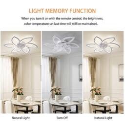 NIVOR Ceiling Fans with Lights & Remote Silent Adjustable Reversible in White - thumbnail 3
