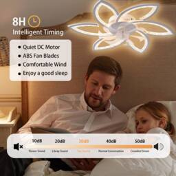NIVOR Ceiling Fans with Lights & Remote Silent Adjustable Reversible in White - thumbnail 5