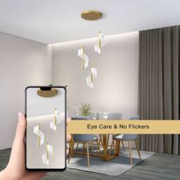 NIVOR 3 Lamp LED Gold Cluster Acrylic Adjustable Hanging Pendant Light 6000k - thumbnail 3