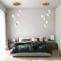 NIVOR 3 Lamp LED Gold Cluster Acrylic Adjustable Hanging Pendant Light 6000k - thumbnail 5