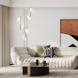 NIVOR 3 Lamp LED Gold Cluster Acrylic Adjustable Hanging Pendant Light 6000k - thumbnail 8