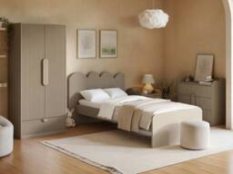 Flair Calista 2 Drawer Cloud Ribbed Bedside Table in Beige - thumbnail 3
