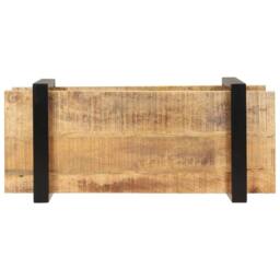Berkfield Home TV Cabinet 90x40x40 cm Rough Mango Wood in Brown - Size: 90 x 40 x 40 cm - thumbnail 4