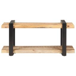 Berkfield Home TV Cabinet 90x40x40 cm Rough Mango Wood in Brown - Size: 90 x 40 x 40 cm - thumbnail 3