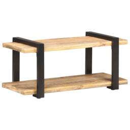 Berkfield Home TV Cabinet 90x40x40 cm Rough Mango Wood in Brown - Size: 90 x 40 x 40 cm - thumbnail 8