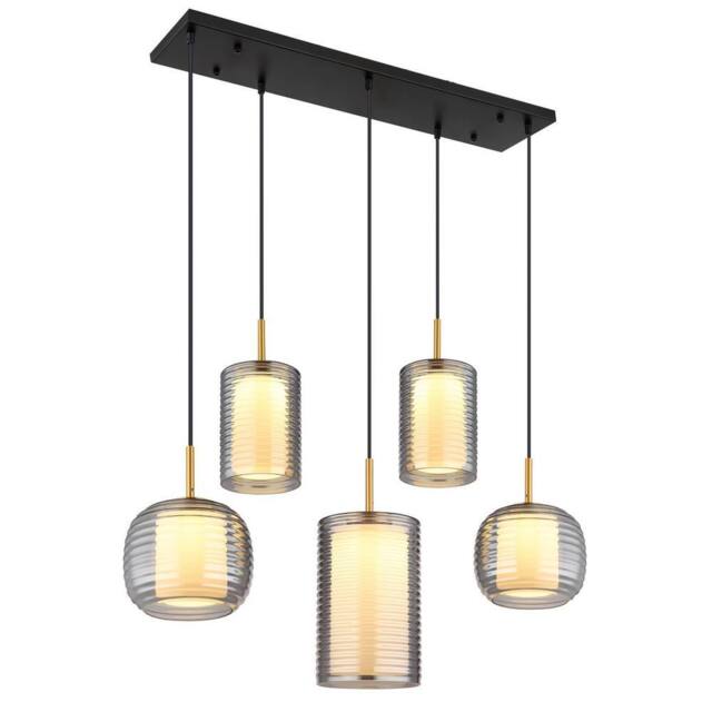Netlighting Lampigna Cluster Pendant Matt Black Opal Glass Shade LED 3000K - image 1