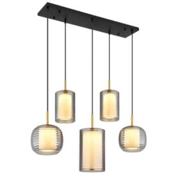 Netlighting Lampigna Cluster Pendant Matt Black Opal Glass Shade LED 3000K - thumbnail 1