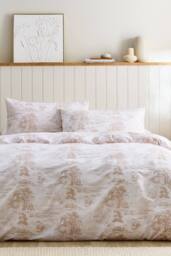 CHRISTY 'Botanical Palace' Regal Inspired Cotton Percale Duvet Cover Set in Beige - Size: Super King - thumbnail 2