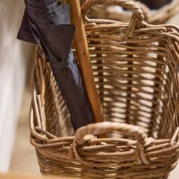 Dibor Traditional Natural Medium Rattan Umbrella Stand Basket H55 x W25cm - thumbnail 5