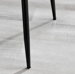 FurnitureboxUK Set of 2 Nora Deep Padded Luxurious Dining Chairs Upholstered In Soft Velvet With Black Legs in Light Grey - thumbnail 8