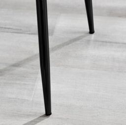 FurnitureboxUK Set of 2 Nora Deep Padded Luxurious Dining Chairs Upholstered In Soft Velvet With Black Legs in Light Grey - thumbnail 5