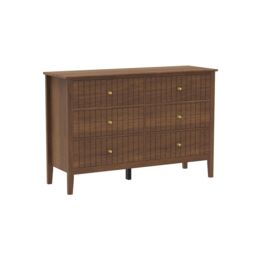 Melody Maison Large Chest Of Drawers & Pair Of Bedside Tables - Hales Dark Wood Range in Brown - thumbnail 1