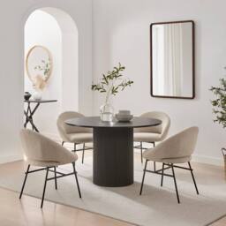 FurnitureboxUK 2x Nella Beige Fabric Dining Chairs - thumbnail 4