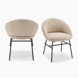 FurnitureboxUK 2x Nella Beige Fabric Dining Chairs - thumbnail 6