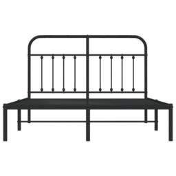 Berkfield Home Metal Bed Frame with Headboard Black 140x200 cm - thumbnail 6