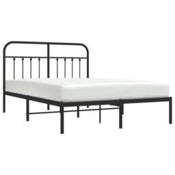 Berkfield Home Metal Bed Frame with Headboard Black 140x200 cm - thumbnail 5