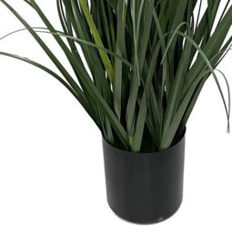 Leaf Artificial Grass Plant Potted with Flower Detail 95cm in Green - thumbnail 4