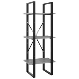 Berkfield Home 3-Tier Book Cabinet Concrete Grey 40x30x105 cm Engineered Wood - Size: 40 x 30 x 105 cm - thumbnail 2
