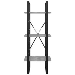 Berkfield Home 3-Tier Book Cabinet Concrete Grey 40x30x105 cm Engineered Wood - Size: 40 x 30 x 105 cm - thumbnail 5