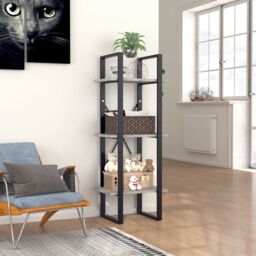 Berkfield Home 3-Tier Book Cabinet Concrete Grey 40x30x105 cm Engineered Wood - Size: 40 x 30 x 105 cm - thumbnail 3