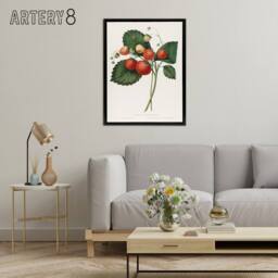 "Artery8 Boston Pine Strawberry Plant Hovey Black Framed Canvas Wall Art in White - Size: W24"" x H32""" - thumbnail 3