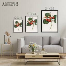 "Artery8 Boston Pine Strawberry Plant Hovey Black Framed Canvas Wall Art in White - Size: W24"" x H32""" - thumbnail 4