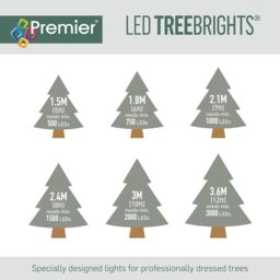 Premier Decorations Christmas Lights TreeBrights 500 LED Indoor Outdoor String Lights 12.5m Multi Function Mains Operated Warm White - thumbnail 2