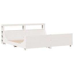 Berkfield Home Bed Frame without Mattress White 180x200 cm Super King Solid Wood Pine - thumbnail 3