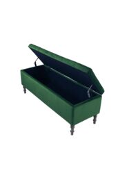 Living and Home Green Upholstered Storage Ottoman Entryway Bench - thumbnail 5