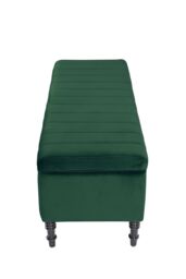 Living and Home Green Upholstered Storage Ottoman Entryway Bench - thumbnail 3