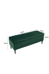 Living and Home Green Upholstered Storage Ottoman Entryway Bench - thumbnail 6