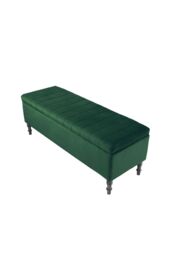 Living and Home Green Upholstered Storage Ottoman Entryway Bench - thumbnail 4