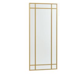 Melody Maison Gold Framed Art Deco Wall / Leaner Mirror 54cm X 142cm in Metallic Gold - Size: 54 cm X 142 cm - thumbnail 1