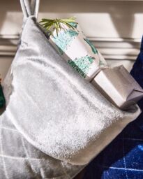 Dibor Set of 4 Harrington Quilted Grey Velvet Xmas Gift Christmas Stocking - Size: 4 Pack - thumbnail 4