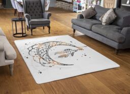 Benjamin Tate Design Dream Catcher With Crescent Moon Rug in Natural - Size: Large - thumbnail 2