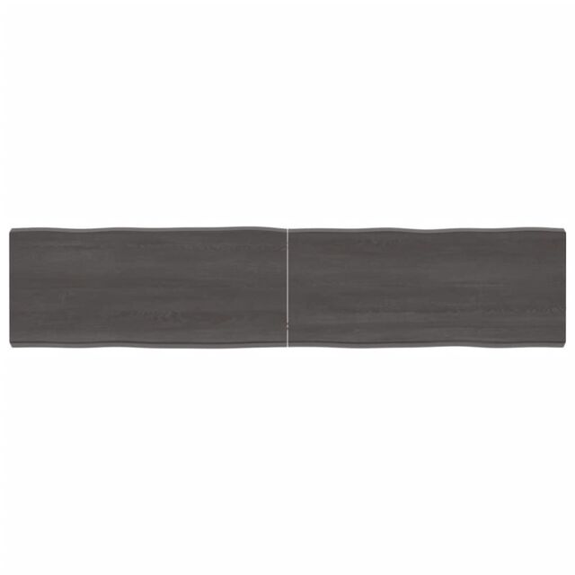 Berkfield Home Table Top Dark Grey 180x40x(2-6) cm Treated Solid Wood Live Edge in Brown - image 1