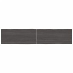 Berkfield Home Table Top Dark Grey 180x40x(2-6) cm Treated Solid Wood Live Edge in Brown - thumbnail 1
