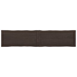 Berkfield Home Table Top Dark Grey 180x40x(2-6) cm Treated Solid Wood Live Edge in Brown - thumbnail 3